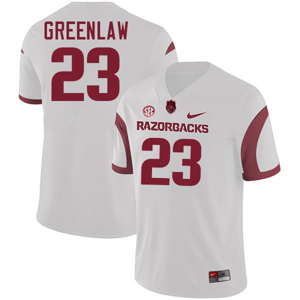 Dre Greenlaw Arkansas Jersey,Arkansas Razorbacks #23 Dre Greenlaw Jersey Youth College-Retro White